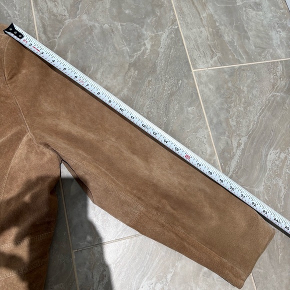 Covington Women’s 100% Suede Brown Beige Leather Blazer Jacket Vtg 90s Sz 20-22W - Picture 9 of 9